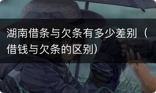 湖南借条与欠条有多少差别（借钱与欠条的区别）