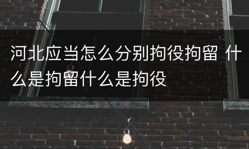 河北应当怎么分别拘役拘留 什么是拘留什么是拘役