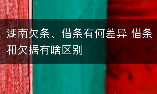 湖南欠条、借条有何差异 借条和欠据有啥区别