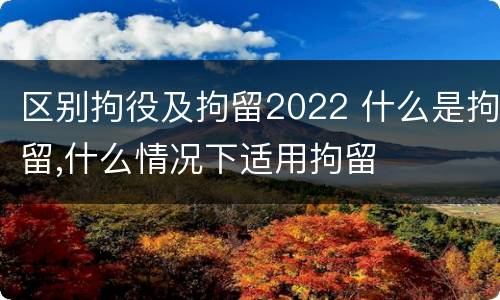 区别拘役及拘留2022 什么是拘留,什么情况下适用拘留