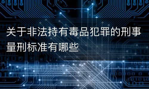关于非法持有毒品犯罪的刑事量刑标准有哪些