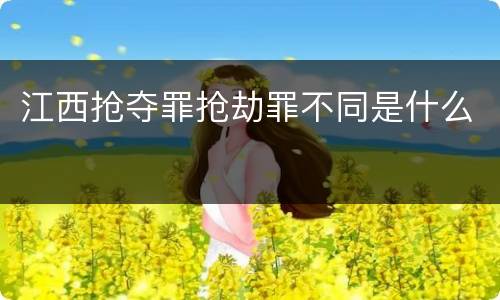 江西抢夺罪抢劫罪不同是什么