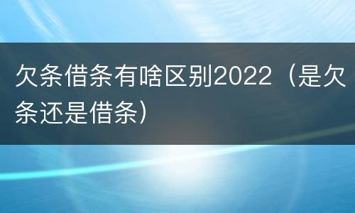 欠条借条有啥区别2022（是欠条还是借条）