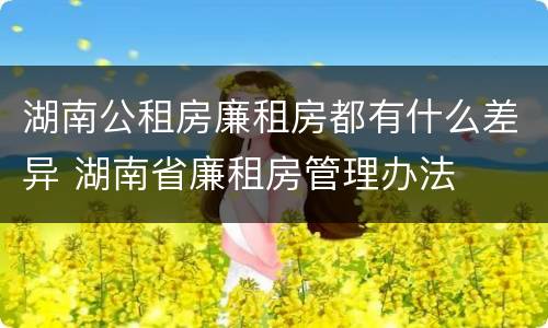湖南公租房廉租房都有什么差异 湖南省廉租房管理办法