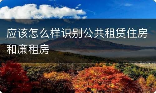 应该怎么样识别公共租赁住房和廉租房