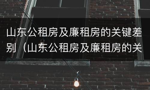 山东公租房及廉租房的关键差别（山东公租房及廉租房的关键差别是什么）