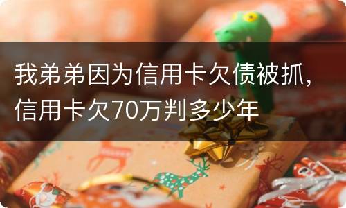 我弟弟因为信用卡欠债被抓，信用卡欠70万判多少年