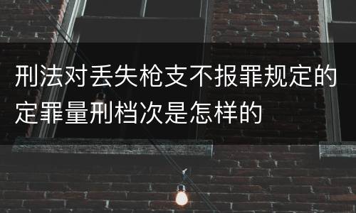 刑法对丢失枪支不报罪规定的定罪量刑档次是怎样的