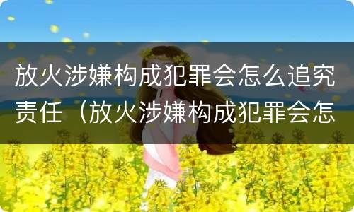 放火涉嫌构成犯罪会怎么追究责任（放火涉嫌构成犯罪会怎么追究责任呢）