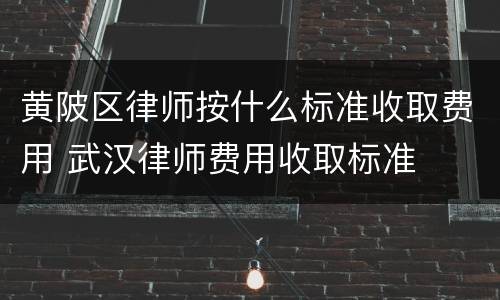 黄陂区律师按什么标准收取费用 武汉律师费用收取标准