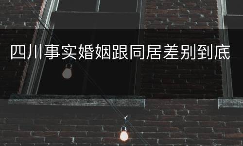 四川事实婚姻跟同居差别到底