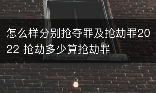 怎么样分别抢夺罪及抢劫罪2022 抢劫多少算抢劫罪