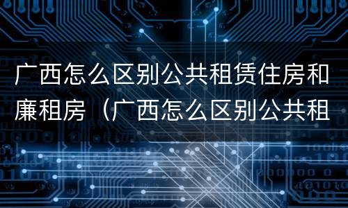 广西怎么区别公共租赁住房和廉租房（广西怎么区别公共租赁住房和廉租房呢）