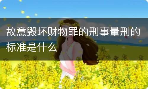 故意毁坏财物罪的刑事量刑的标准是什么