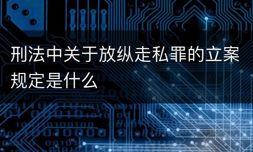 刑法中关于放纵走私罪的立案规定是什么