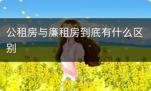 公租房与廉租房到底有什么区别