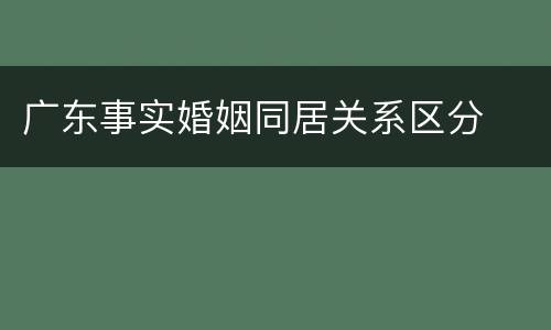 广东事实婚姻同居关系区分