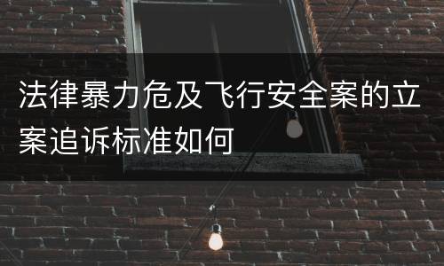 法律暴力危及飞行安全案的立案追诉标准如何