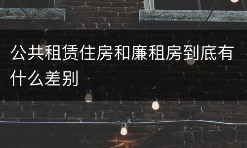 公共租赁住房和廉租房到底有什么差别
