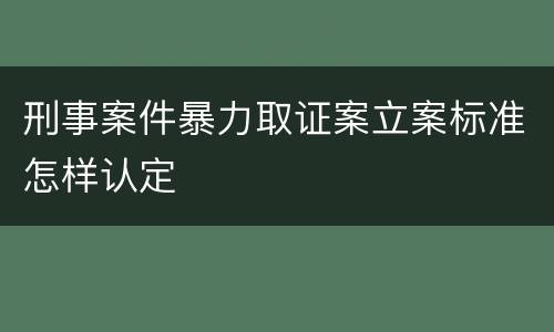 刑事案件暴力取证案立案标准怎样认定