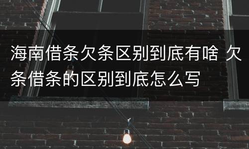 海南借条欠条区别到底有啥 欠条借条的区别到底怎么写