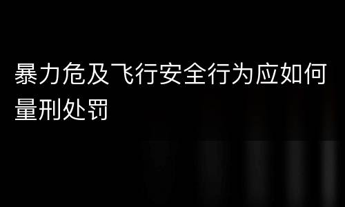 暴力危及飞行安全行为应如何量刑处罚