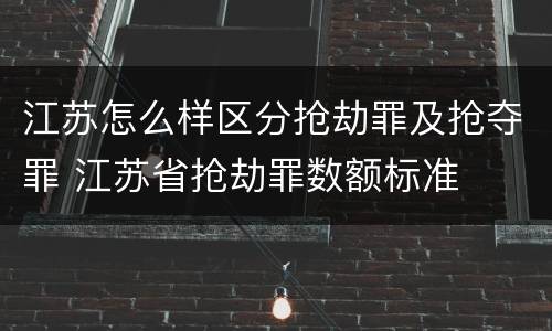 江苏怎么样区分抢劫罪及抢夺罪 江苏省抢劫罪数额标准