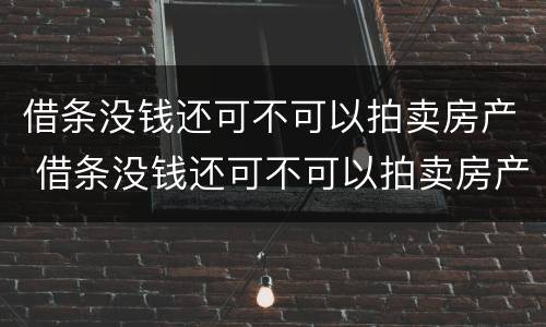 借条没钱还可不可以拍卖房产 借条没钱还可不可以拍卖房产房子