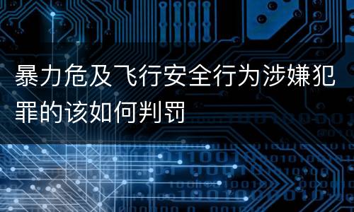 暴力危及飞行安全行为涉嫌犯罪的该如何判罚