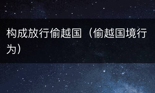 构成放行偷越国（偷越国境行为）