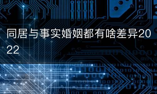 同居与事实婚姻都有啥差异2022