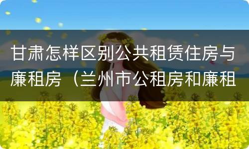 甘肃怎样区别公共租赁住房与廉租房（兰州市公租房和廉租房的区别）