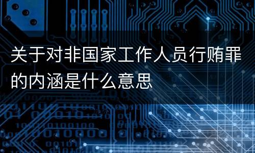关于对非国家工作人员行贿罪的内涵是什么意思