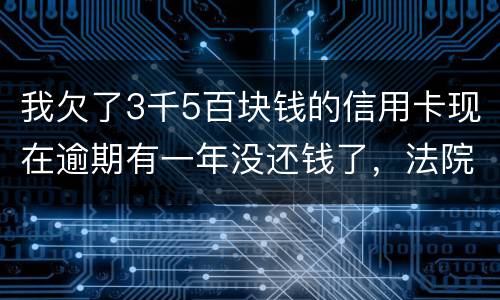 我欠了3千5百块钱的信用卡现在逾期有一年没还钱了，法院起诉我了要我还2万4千多，
