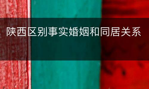 陕西区别事实婚姻和同居关系