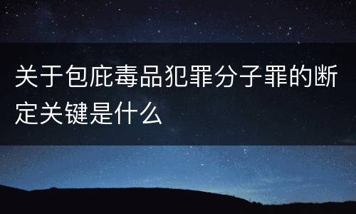 关于包庇毒品犯罪分子罪的断定关键是什么