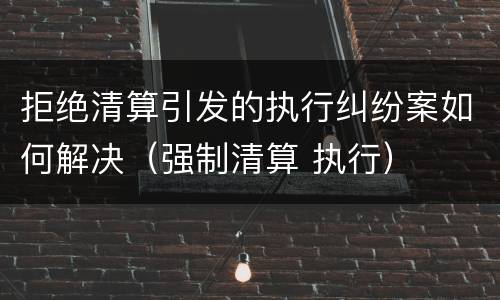 拒绝清算引发的执行纠纷案如何解决（强制清算 执行）