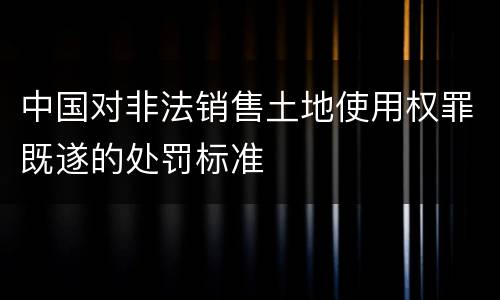中国对非法销售土地使用权罪既遂的处罚标准