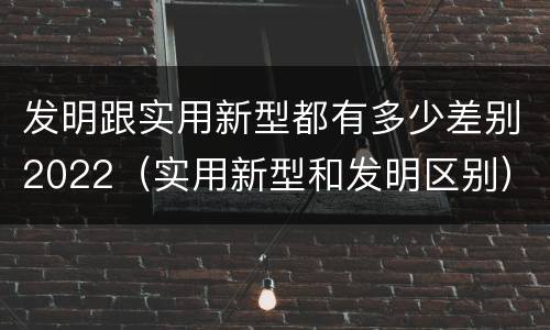 发明跟实用新型都有多少差别2022（实用新型和发明区别）