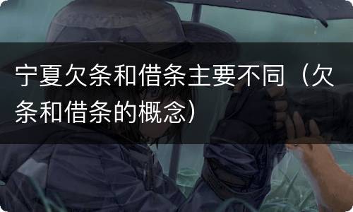 宁夏欠条和借条主要不同（欠条和借条的概念）