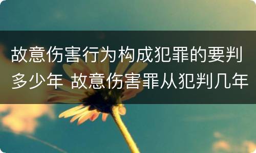 故意伤害行为构成犯罪的要判多少年 故意伤害罪从犯判几年