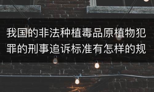 我国的非法种植毒品原植物犯罪的刑事追诉标准有怎样的规定
