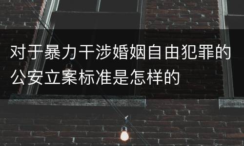 对于暴力干涉婚姻自由犯罪的公安立案标准是怎样的