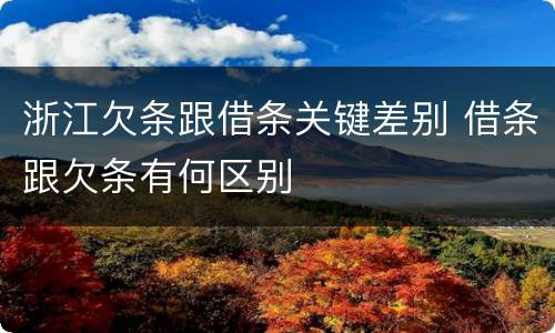 浙江欠条跟借条关键差别 借条跟欠条有何区别