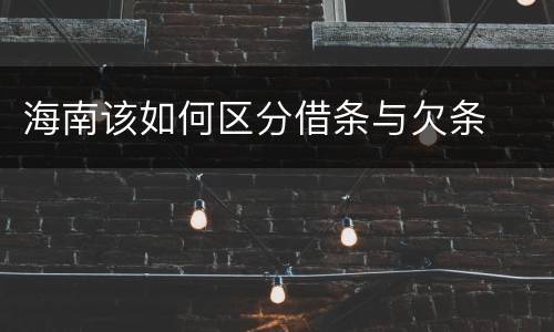 海南该如何区分借条与欠条