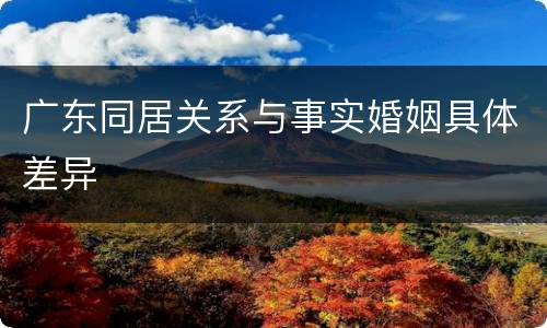 广东同居关系与事实婚姻具体差异