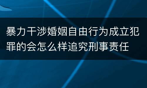 暴力干涉婚姻自由行为成立犯罪的会怎么样追究刑事责任