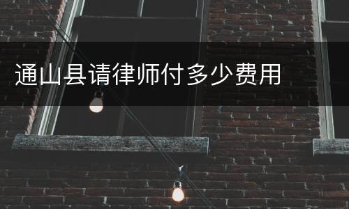 通山县请律师付多少费用