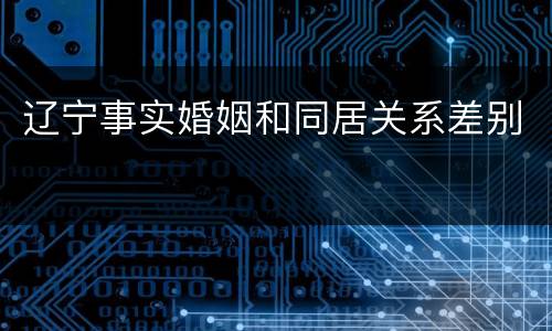 辽宁事实婚姻和同居关系差别