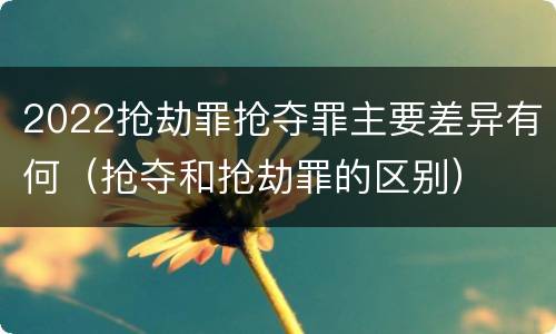 2022抢劫罪抢夺罪主要差异有何（抢夺和抢劫罪的区别）